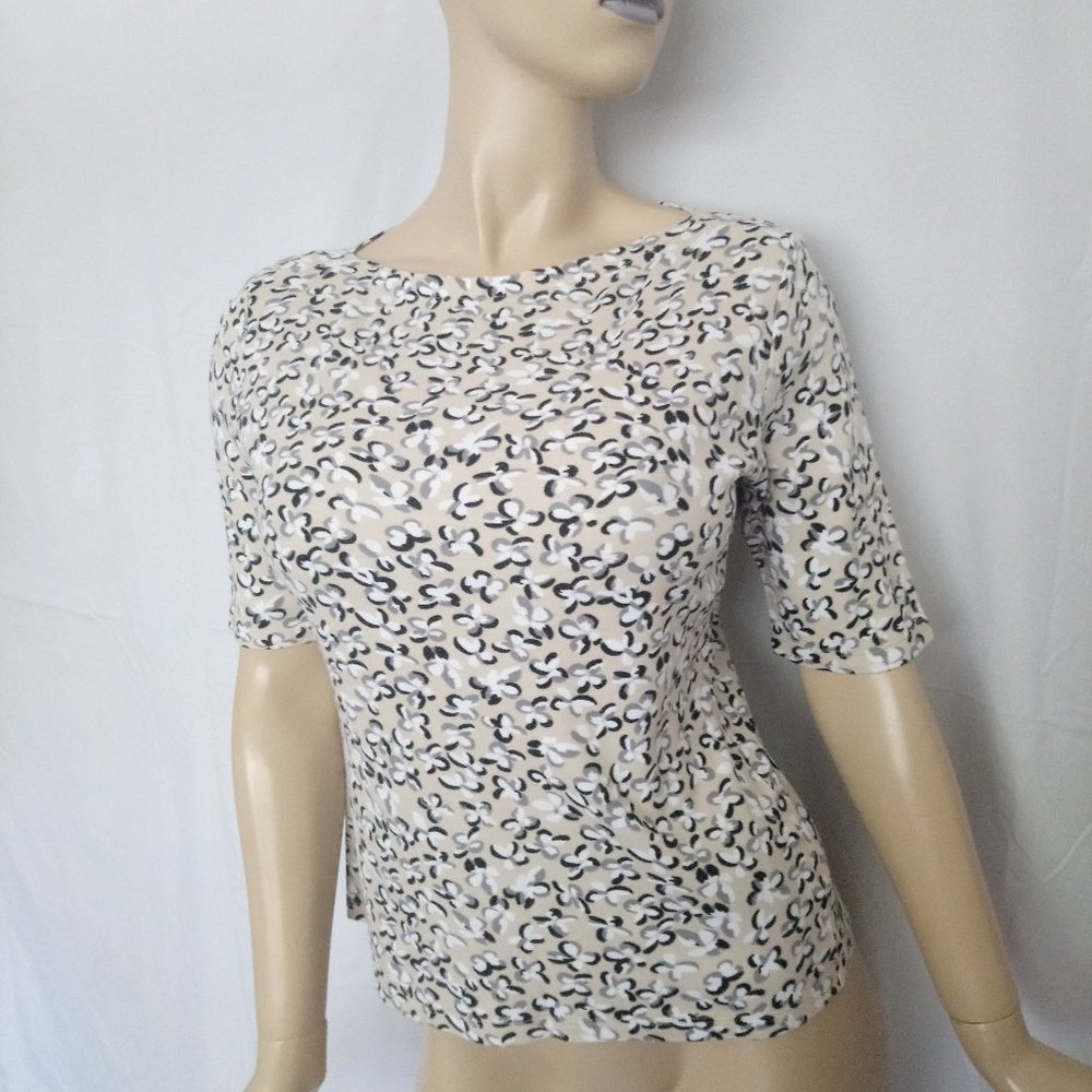 CHARTER CLUB Small Animal Print Tee-Shirt Top